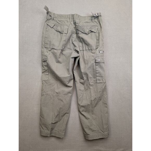 Rei Cargo Pants 36x30 Mens Green Striaght Leg Organic Cotton Adjustable Waist - Picture 6 of 8